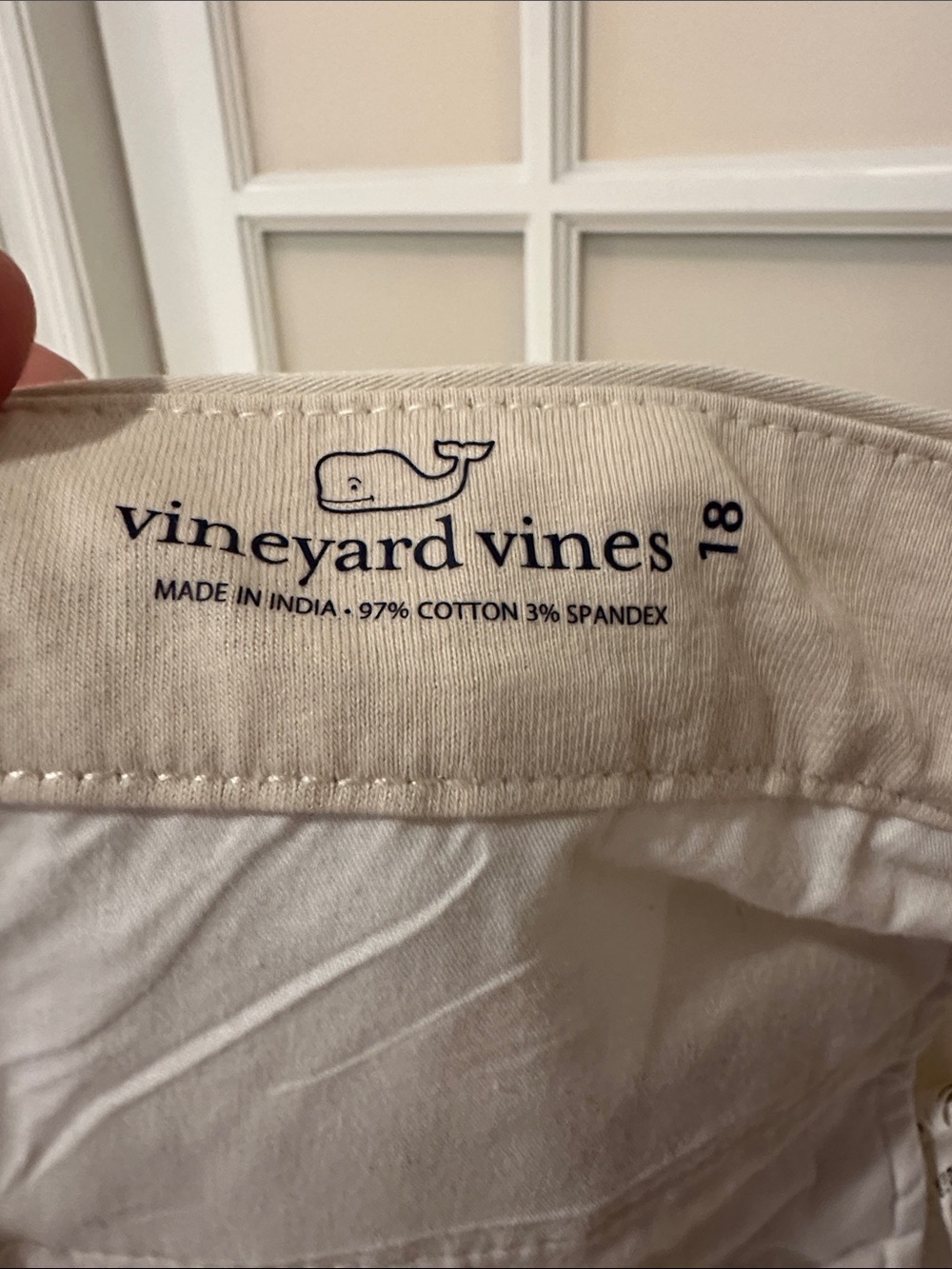 Vineyard Vines Cream Cotton Blend 18